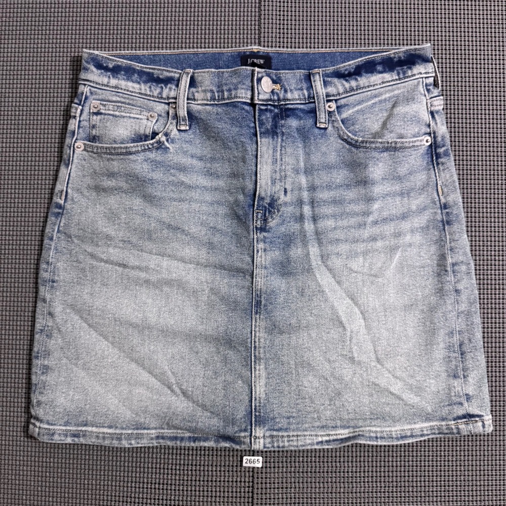 J. Crew Womens Light Wash Denim Mini Skirt Size 4 Blue Five Pocket Zip Fly